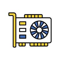Gpu filled outline icon. EPS 10 file vector