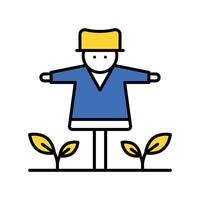 Strawman filled outline icon. EPS 10 file vector