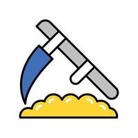 Scythe filled outline icon. EPS 10 file vector