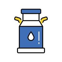 Milk bucket filled outline icon. EPS 10 file vector