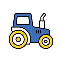 Tractor filled outline icon. EPS 10 file vector
