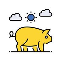 Pig filled outline icon. EPS 10 file vector