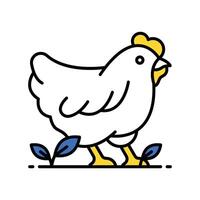 Chicken filled outline icon. EPS 10 file vector