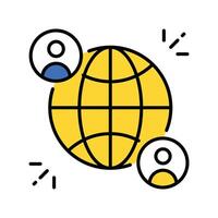 Global Friendship filled outline icon. EPS 10 file vector