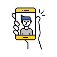 Selfie Shot filled outline icon. EPS 10 file vector