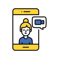 Friend Call filled outline icon. EPS 10 file vector