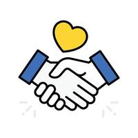Handshake filled outline icon. EPS 10 file vector