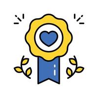 Loyal-heart filled outline icon. EPS 10 file. vector