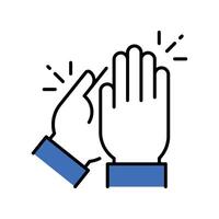 High five filled outline icon. EPS 10 file vector