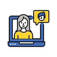 Online Friendship filled outline icon. EPS 10 file vector