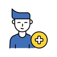 Add Friend filled outline icon. EPS 10 file vector