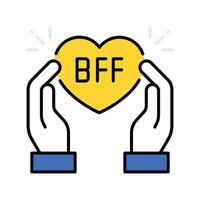 Bff filled outline icon. EPS 10 file vector