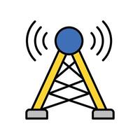 Wireless power transmission filled outline icon. EPS 10 file vector