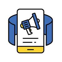 Augmented Reality Ad filled outline icon. EPS 10 file vector