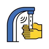 Smart Water Tap filled outline icon. EPS 10 file vector
