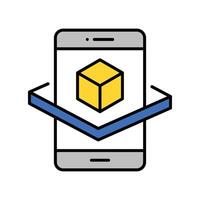 Ar in education filled outline icon. EPS 10 file vector