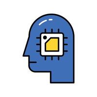 Brain Processor filled outline icon. EPS 10 file vector