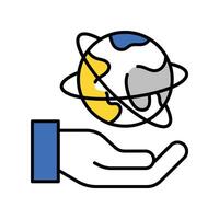 World filled outline icon. EPS 10 file vector