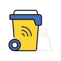 Smart waste management filled outline icon. EPS 10 file vector