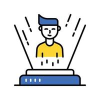Holographic display filled outline icon. EPS 10 file. vector