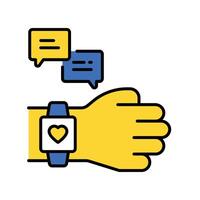 Wearable technology filled outline icon. EPS 10 file vector