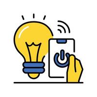 Smart lighting filled outline icon. EPS 10 file vector