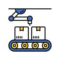 Robotic conveyor filled outline icon. EPS 10 file vector