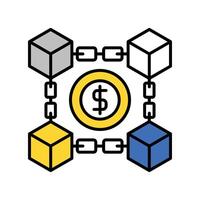 Block chain filled outline icon. EPS 10 file vector