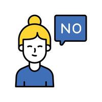 Say No filled outline icon. EPS 10 file vector