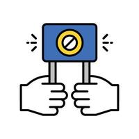 Protest filled outline icon. EPS 10 file vector