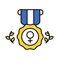 Medal filled outline icon. EPS 10 file. vector