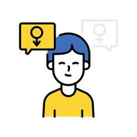 Gender identity filled outline icon. EPS 10 file vector
