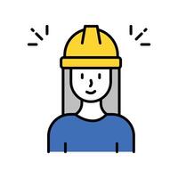 Women in engineering filled outline icon. EPS 10 file vector