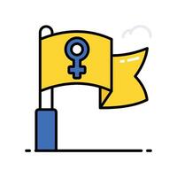 Flag filled outline icon. EPS 10 file. vector