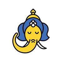 Ganesha filled outline icon. EPS 10 file vector