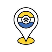India Location filled outline icon. EPS 10 file vector