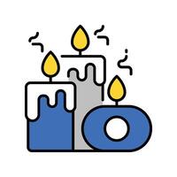 Candles filled outline icon. EPS 10 file vector