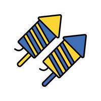 Fireworks filled outline icon. EPS 10 file vector