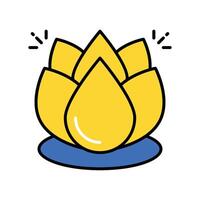 Lotus filled outline icon. EPS 10 file vector