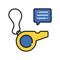 Whistle filled outline icon. EPS 10 file vector