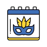 Carnival Calender filled outline icon. EPS 10 file vector