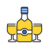 Champagne filled outline icon. EPS 10 file vector
