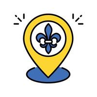 Mardi gras location filled outline icon. EPS 10 file vector