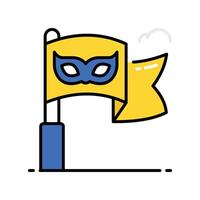 Carnival Flag filled outline icon. EPS 10 file vector