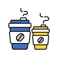 Coffee filled outline icon. EPS 10 file vector