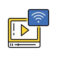 Online Streaming filled outline icon. EPS 10 file. vector