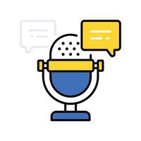 Chat Podcast filled outline icon. EPS 10 file vector