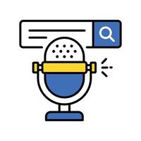 Search Podcast filled outline icon. EPS 10 file vector