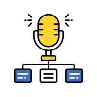 Podcast network filled outline icon. EPS 10 file vector