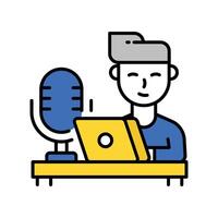 Podcast filled outline icon. EPS 10 file, vector